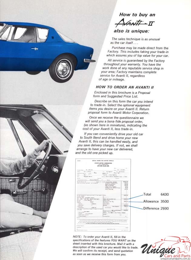 1965 Avanti II Brochure Page 2